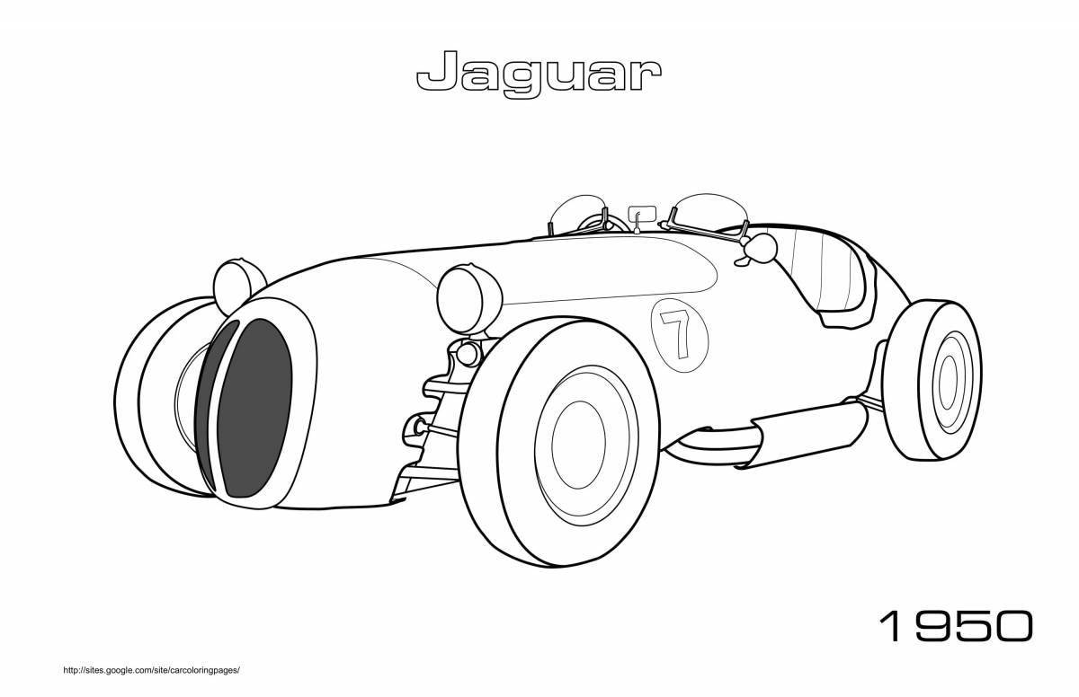 Раскраска автомобиль Ягуар