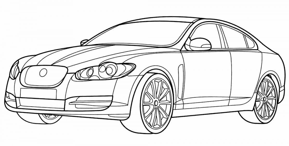 Extremely detailed jaguar coloring page