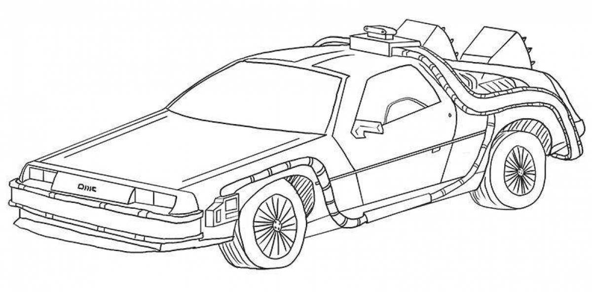 Fabulous time machine coloring page