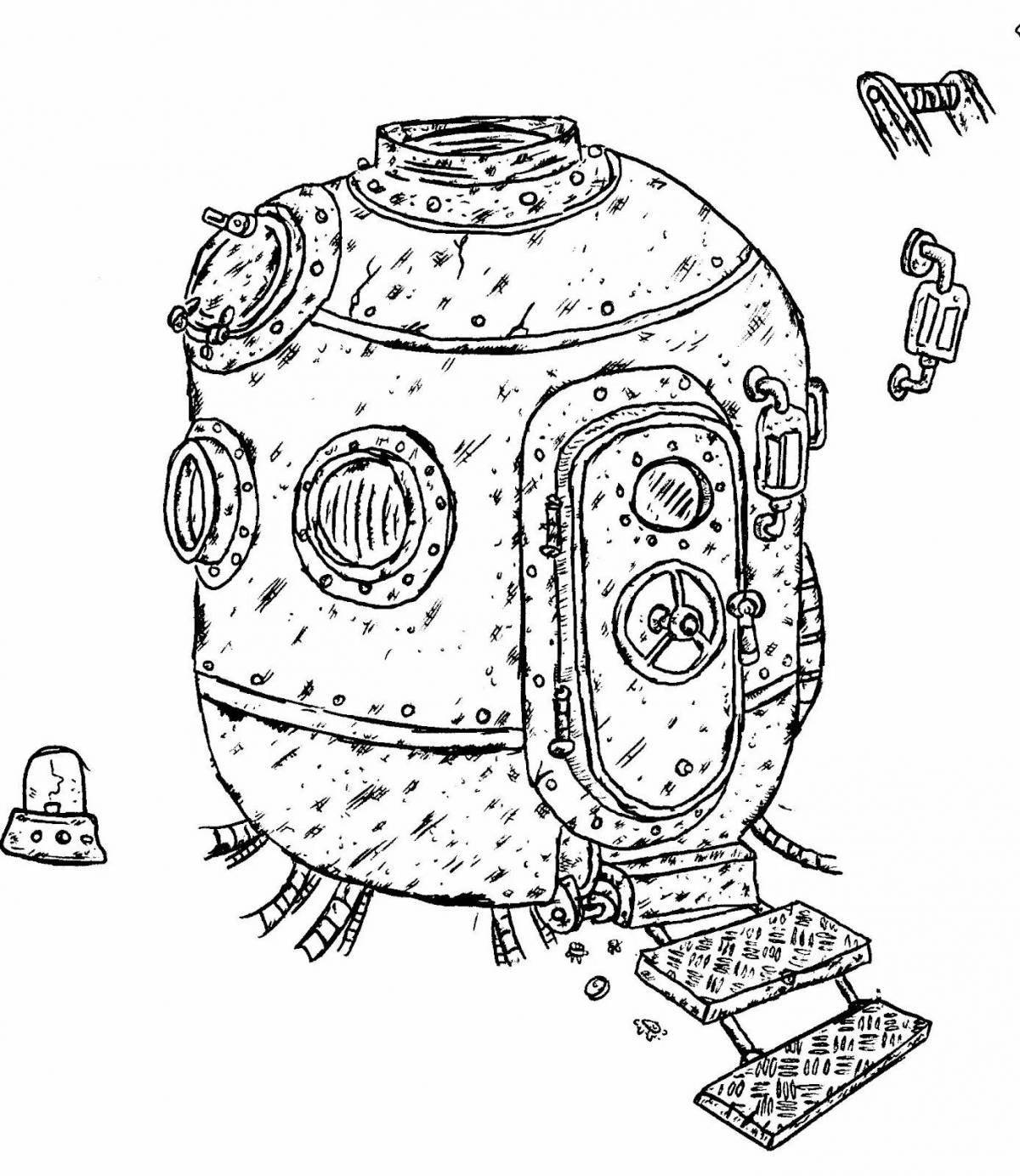 Exquisite Time Machine Coloring Page