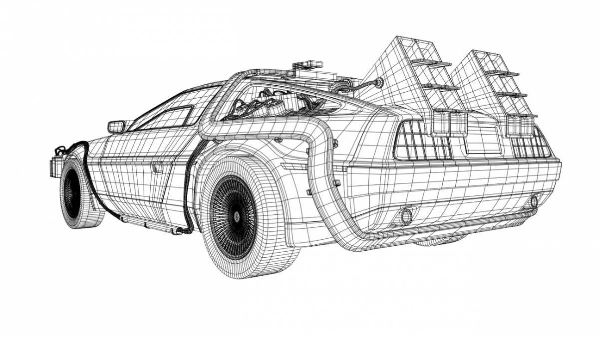 Time machine coloring page animated