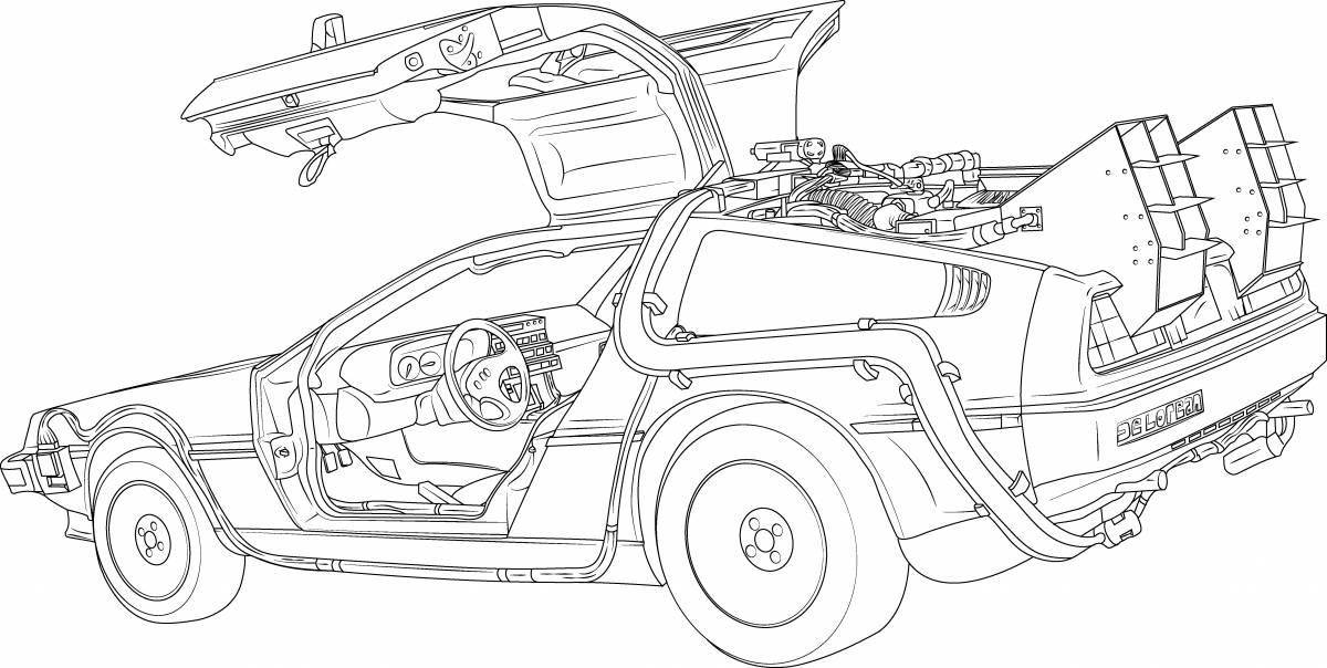 Inspirational time machine coloring page