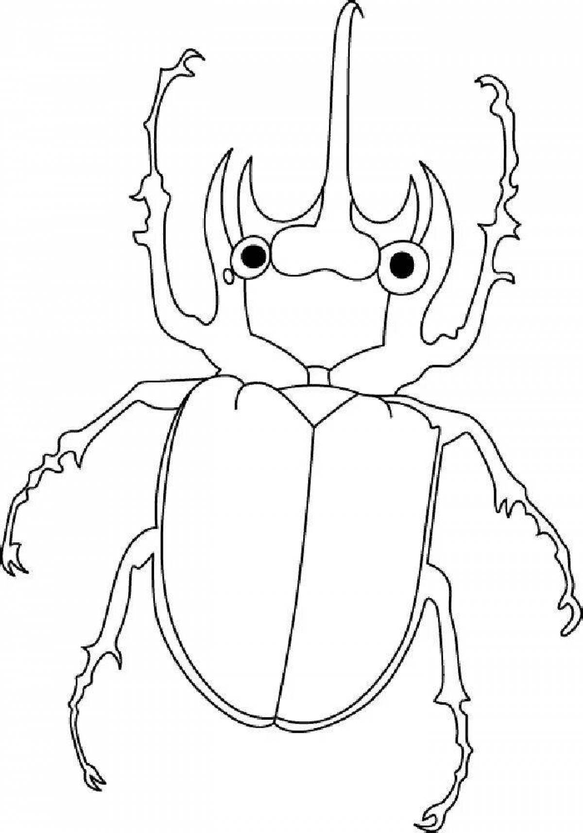 Stag beetle shining coloring book
