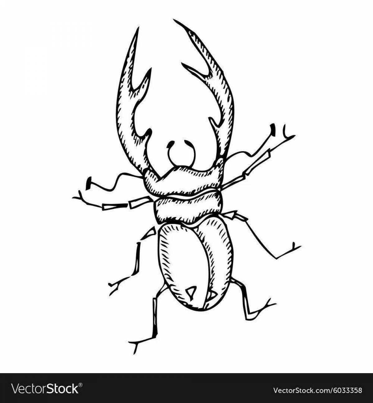 Грандиозная раскраска жук-олень