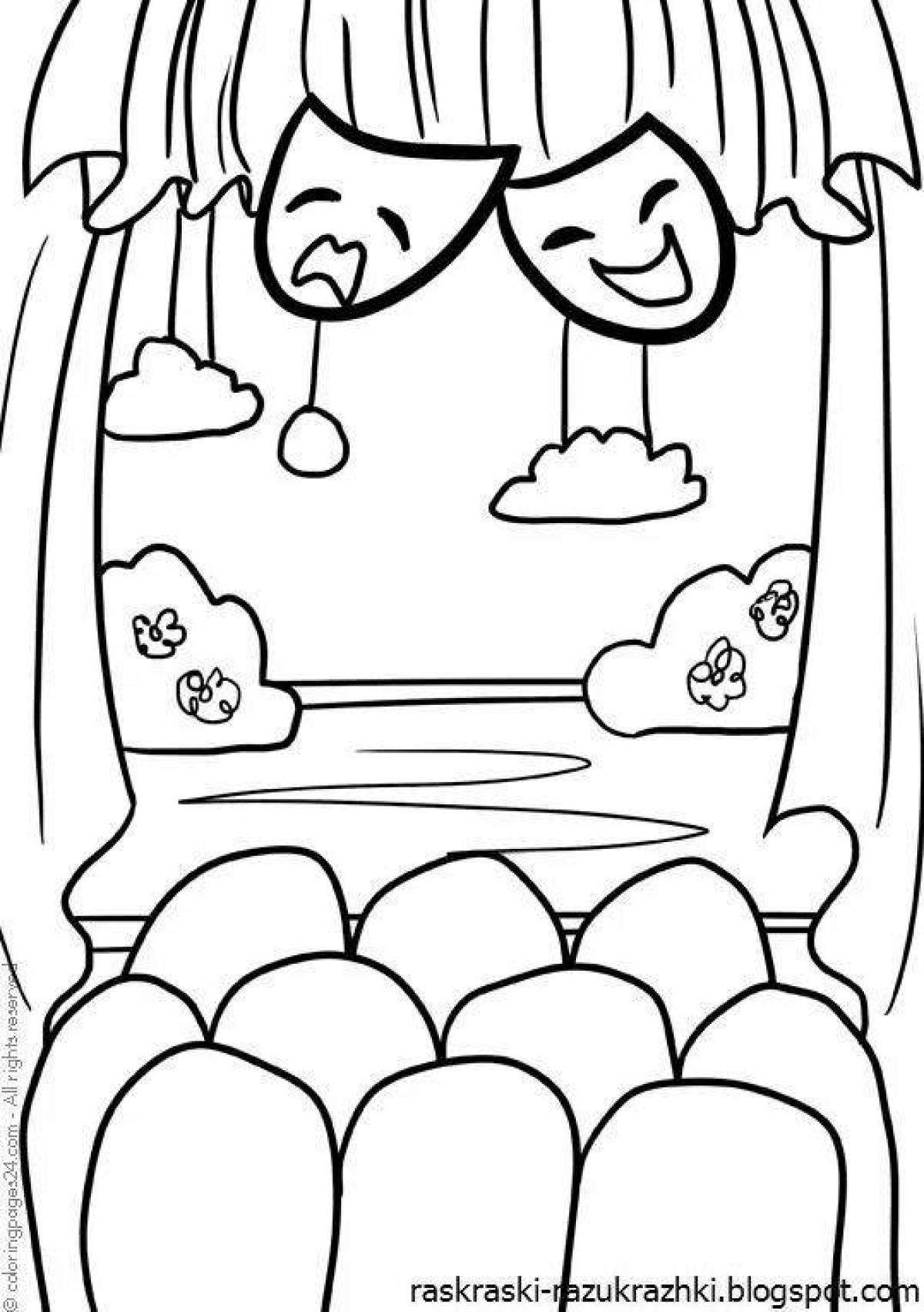 Coloring page magnificent puppet theater