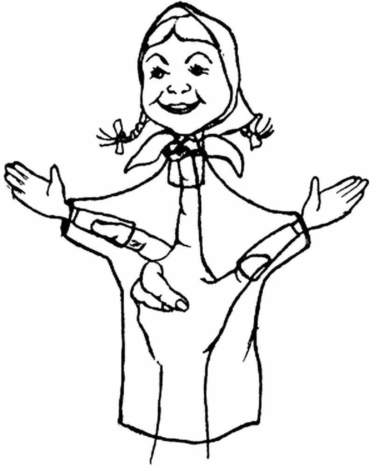 Coloring page amazing puppet theater