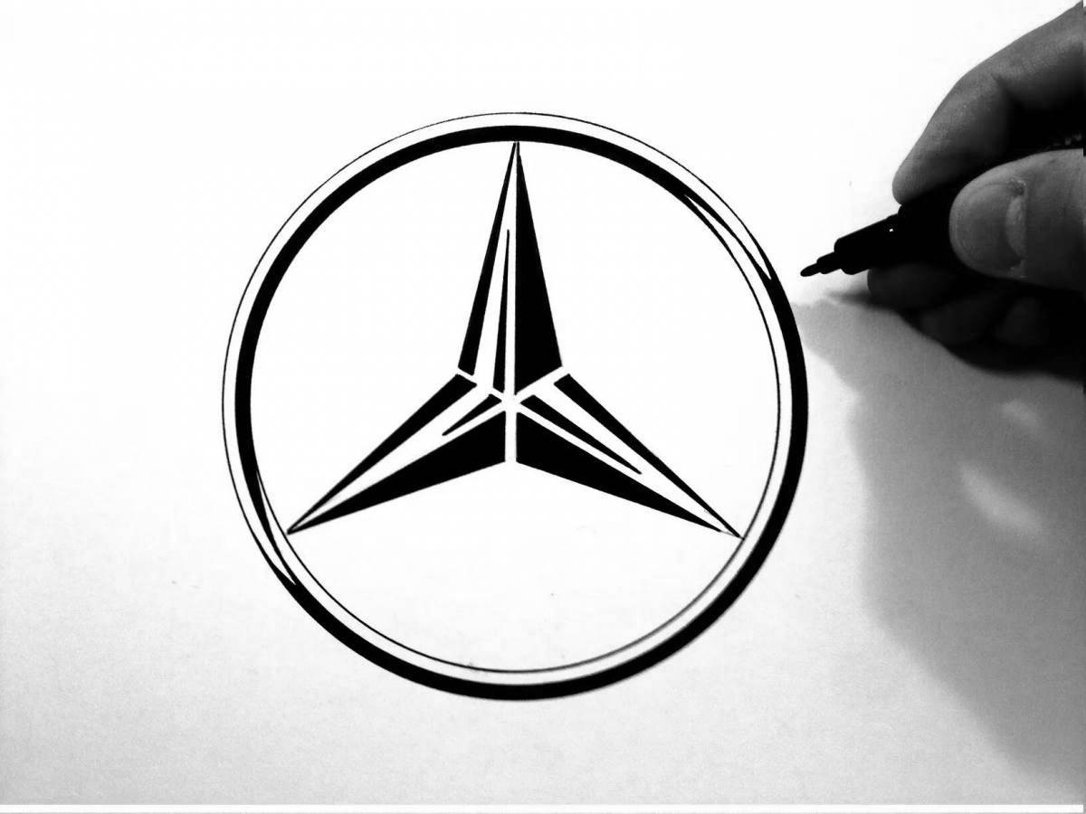 Stylish coloring mercedes icon