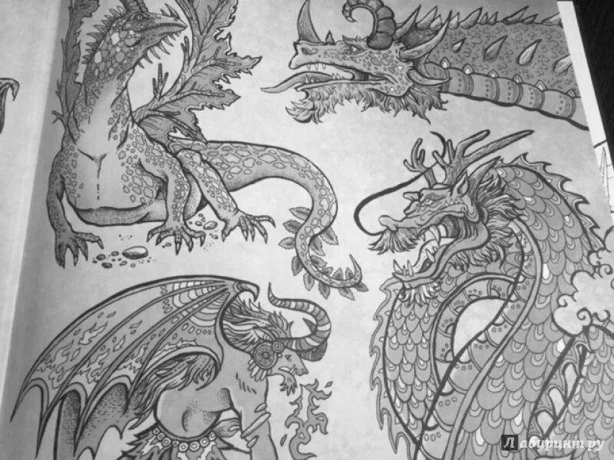 Majestic coloring page fantasy creatures book