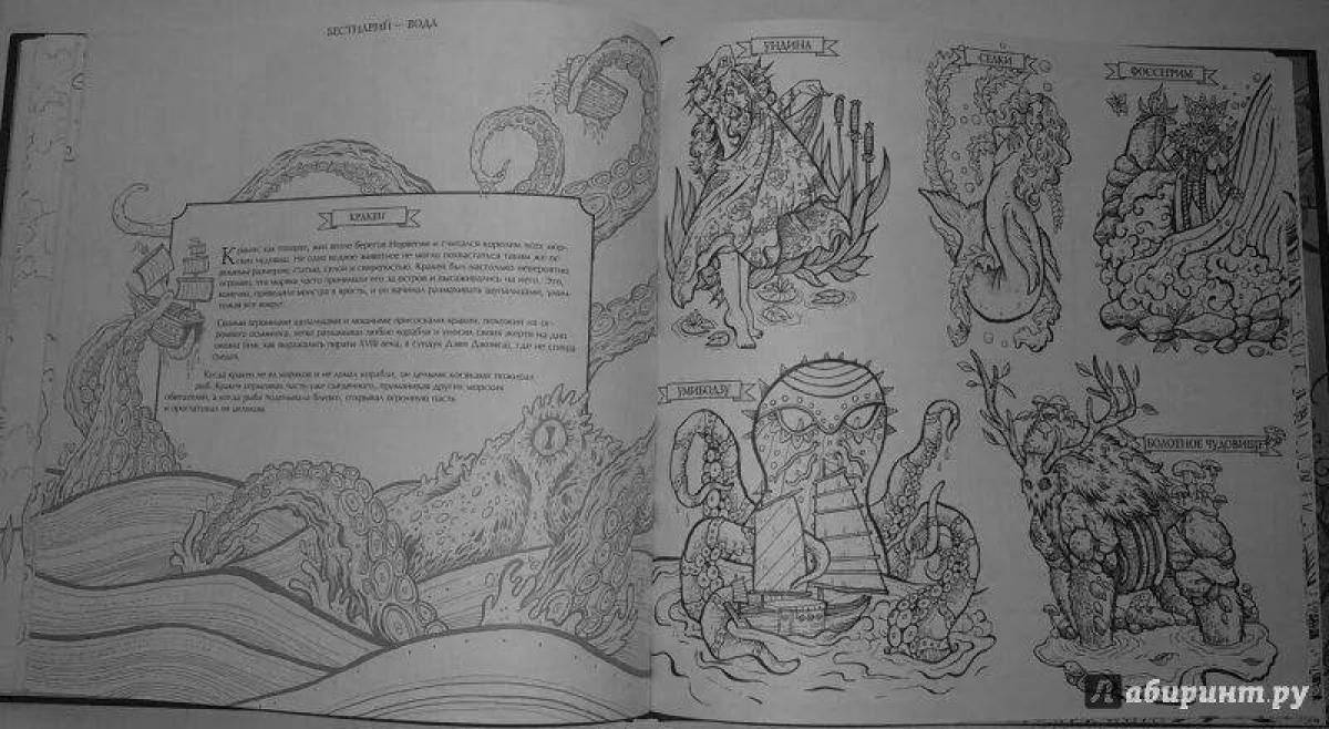 Fantastic creature coloring book
