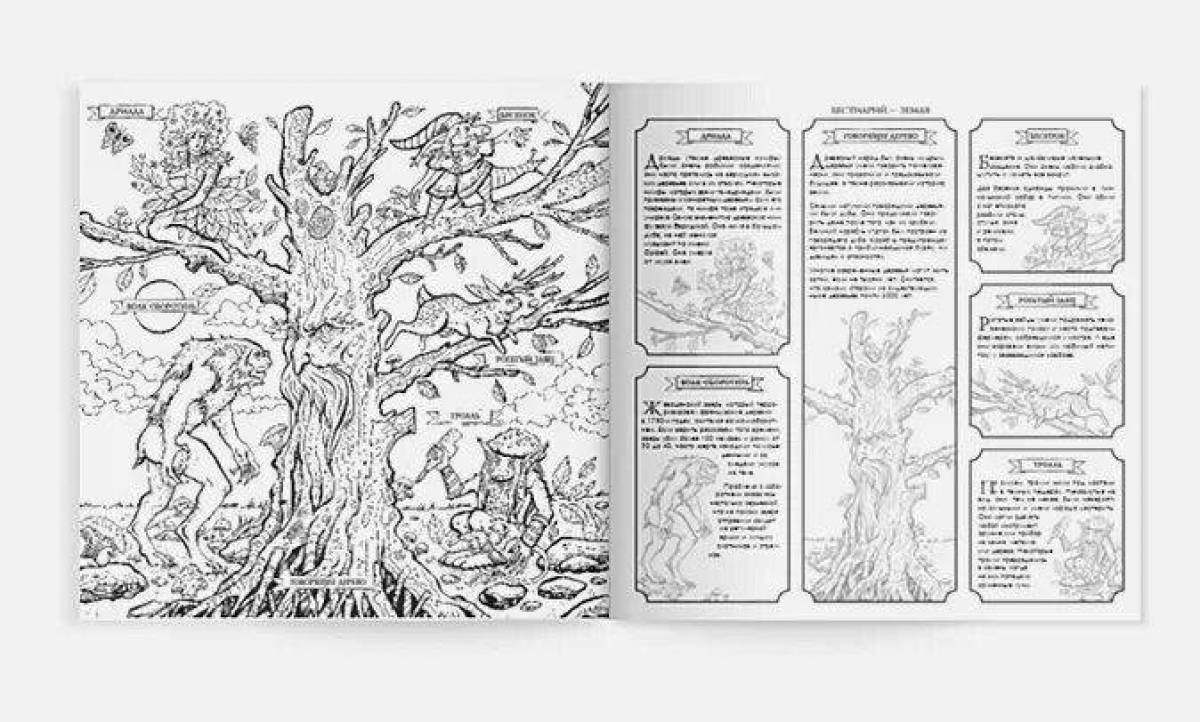A spectacular coloring book with fantasy creatures