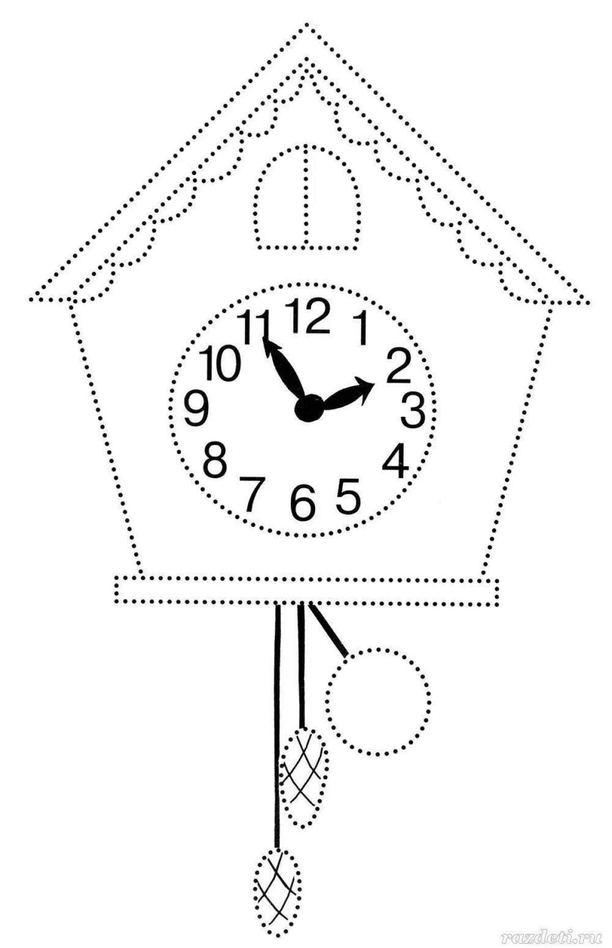 Часы с кукушкой раскраска для детей