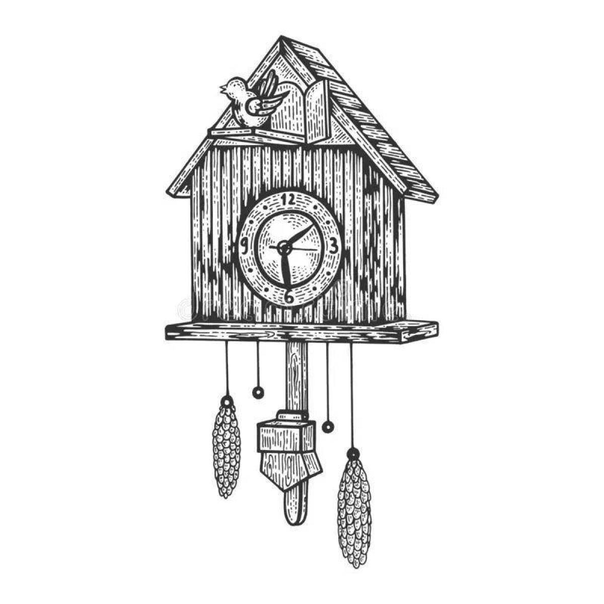 Coloring page magic cuckoo clock