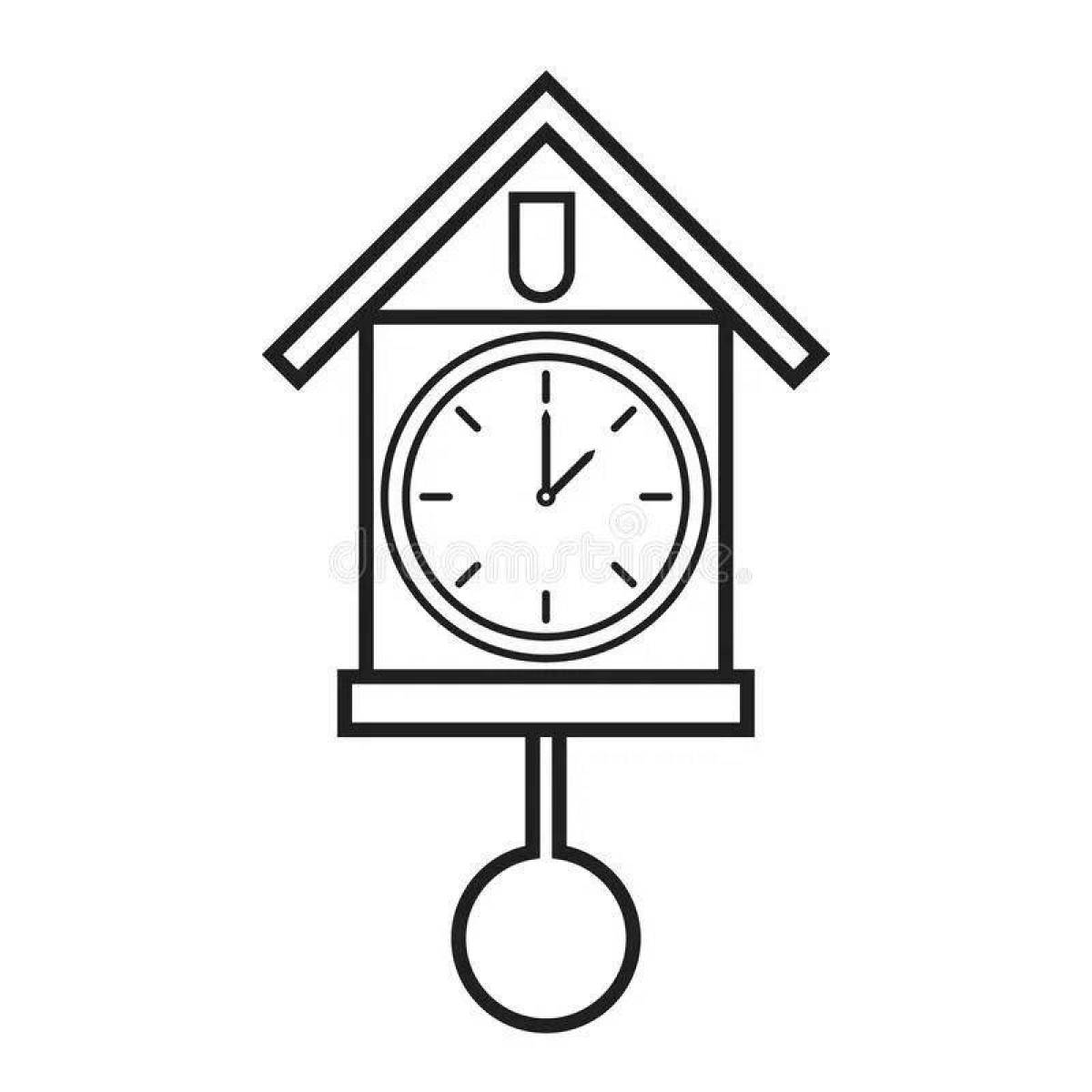 Awesome cuckoo clock coloring pages