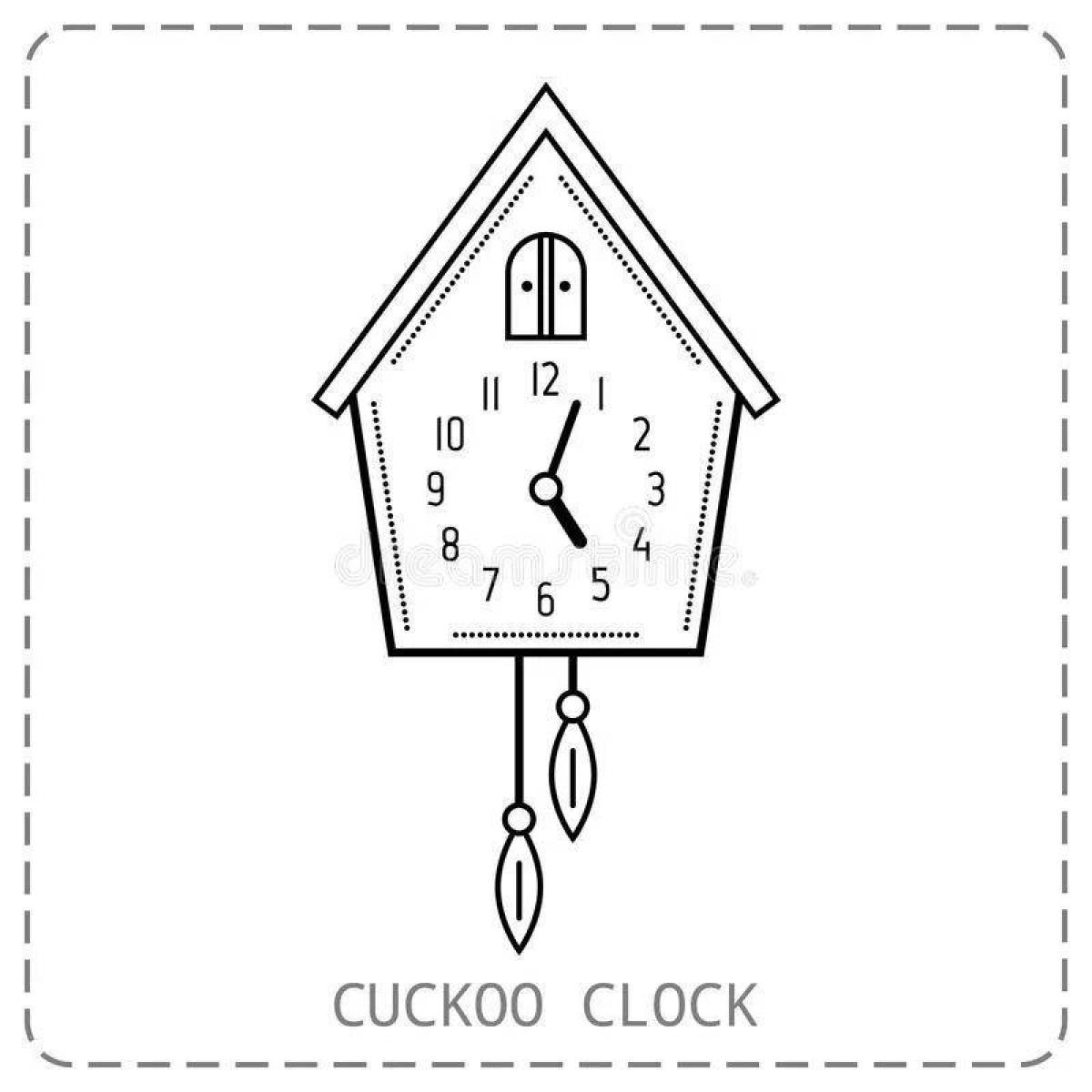 Cuckoo clock coloring page