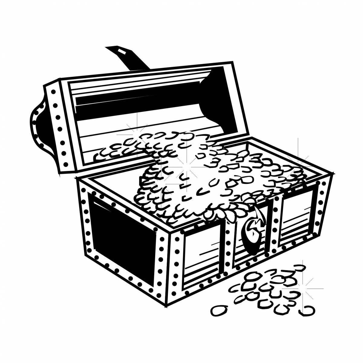 Amazing Treasure Chest Coloring Page