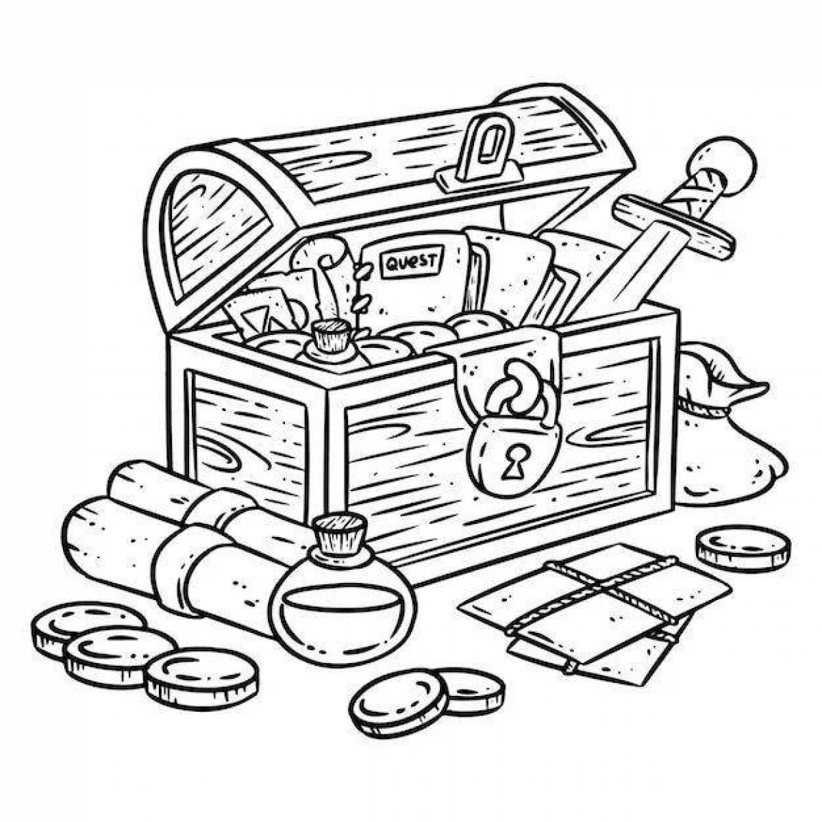 Coloring treasure chest