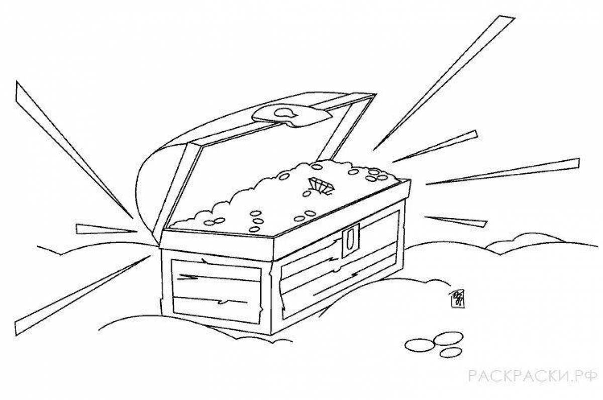 Amazing Treasure Chest Coloring Page