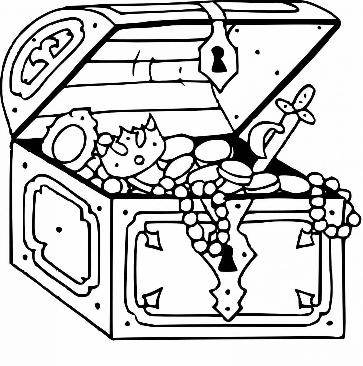 Coloring royal treasure chest