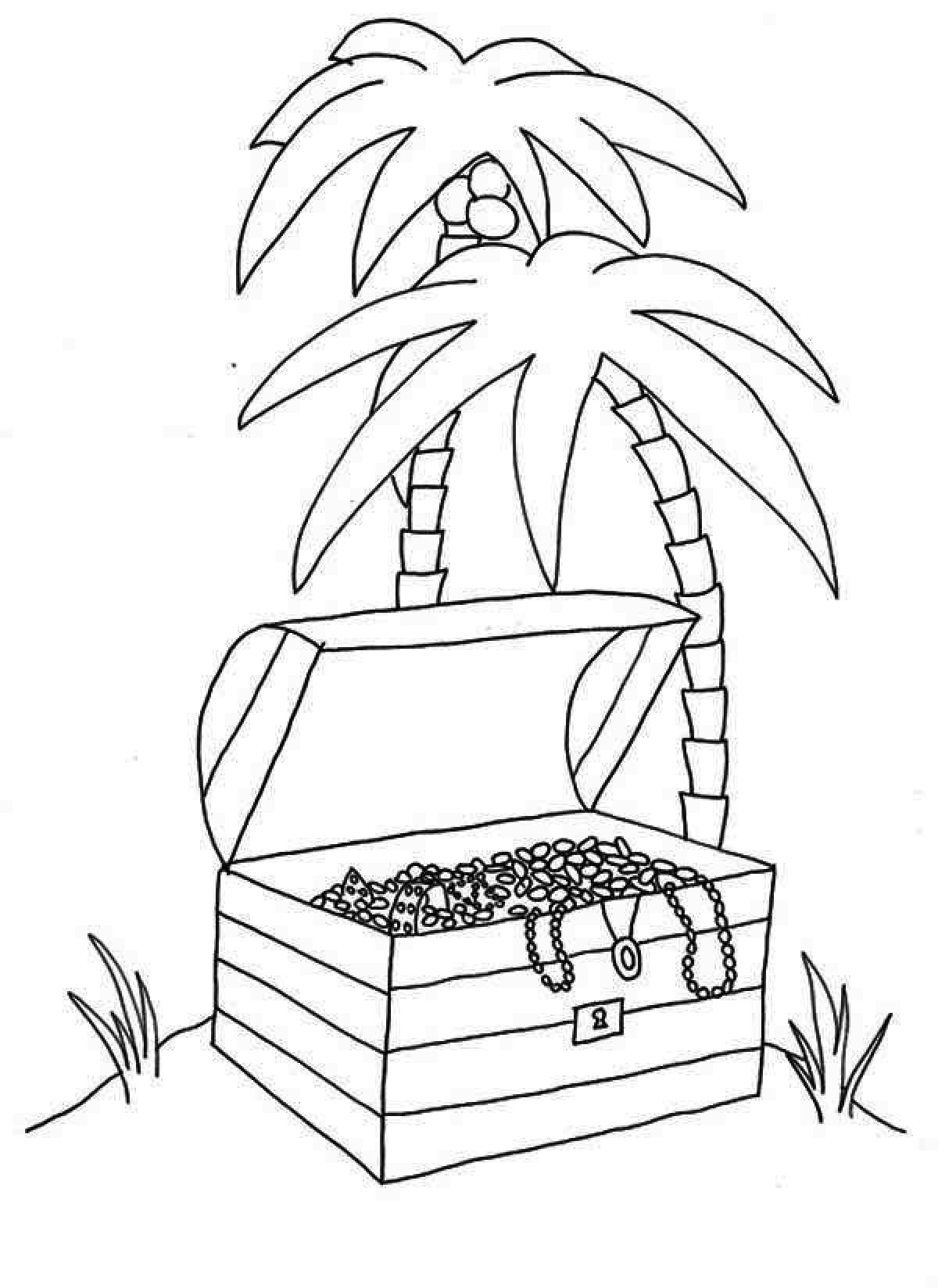 Luxury Treasure Chest Coloring Page