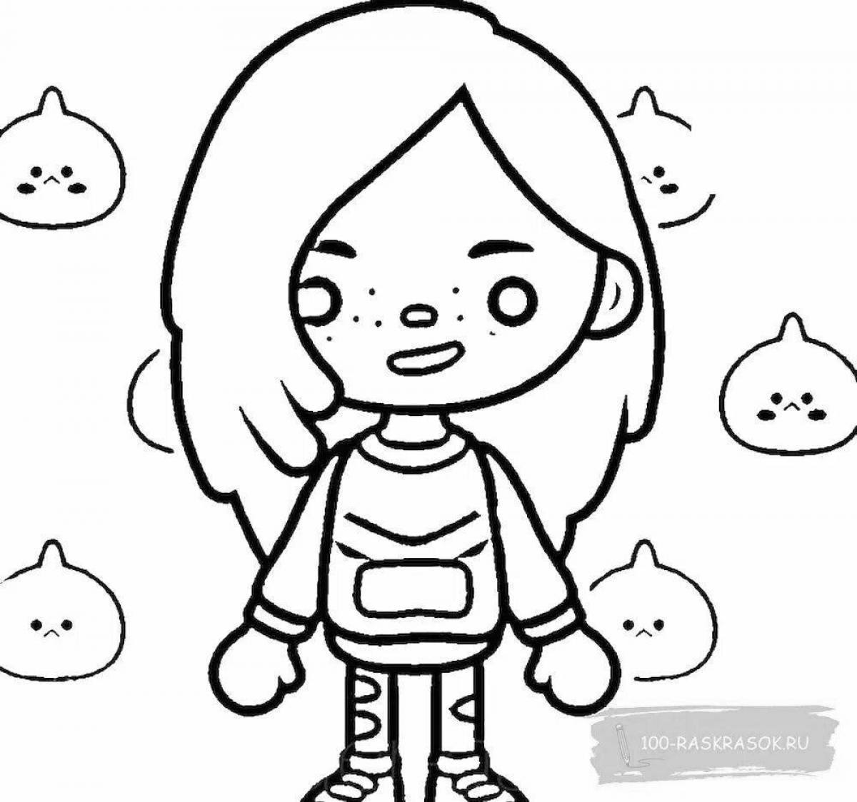 Animated coloring page turn on side current