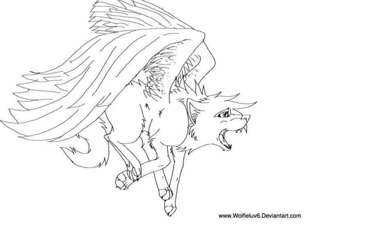 Exalted раскраска волк с крыльями