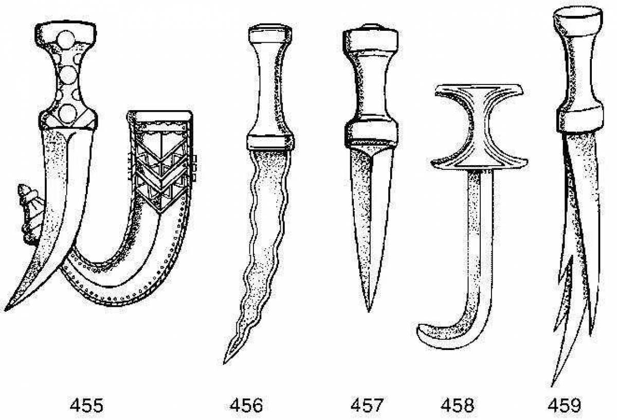 Кинжал рисунок простой