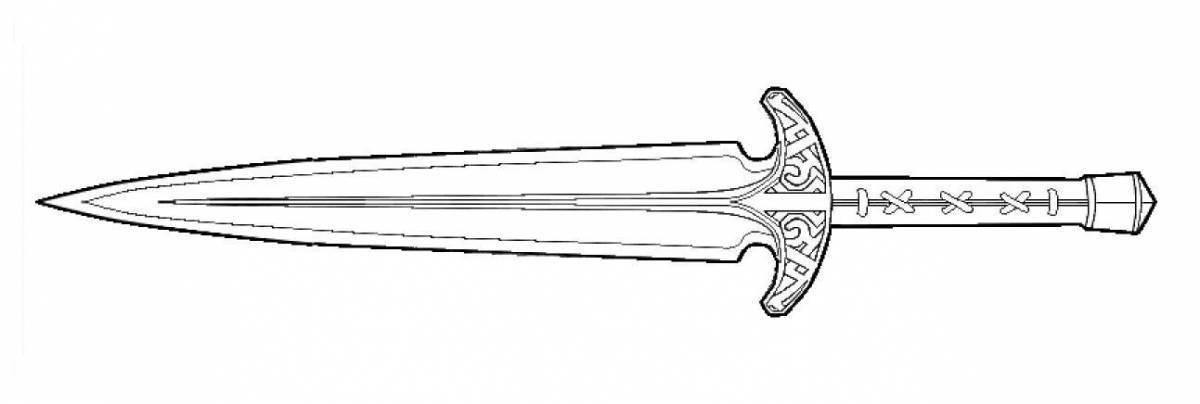Нарисовать кинжал карандашом