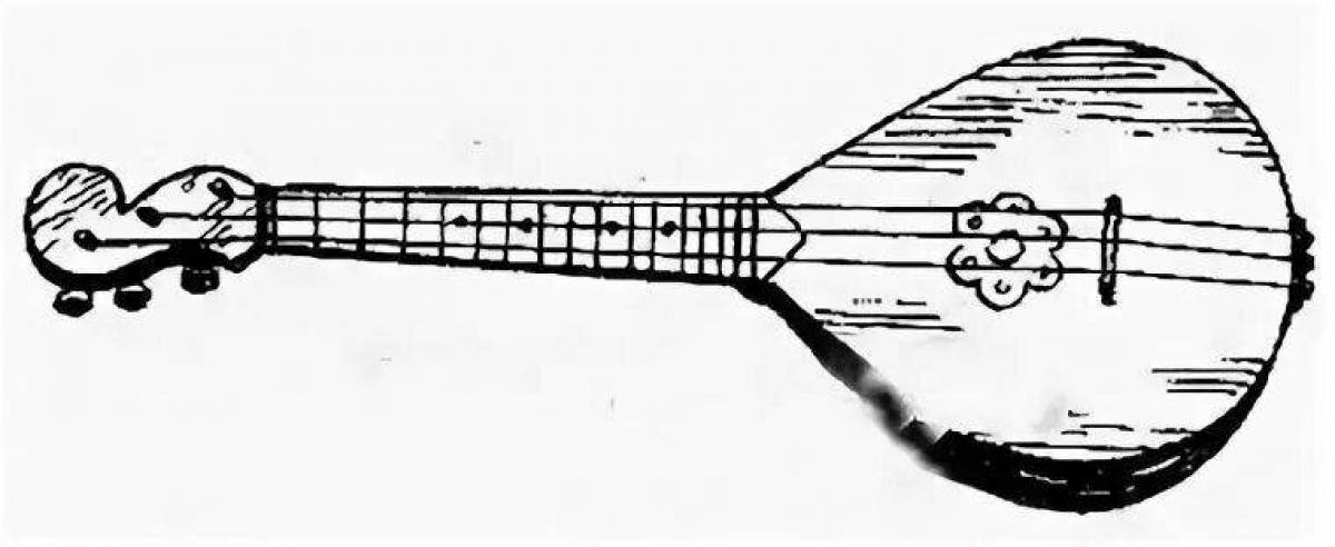 Рисунок домры музыкального инструмента