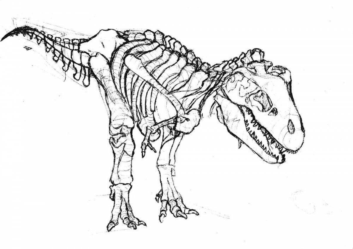 Как нарисовать скелет динозавра видео
