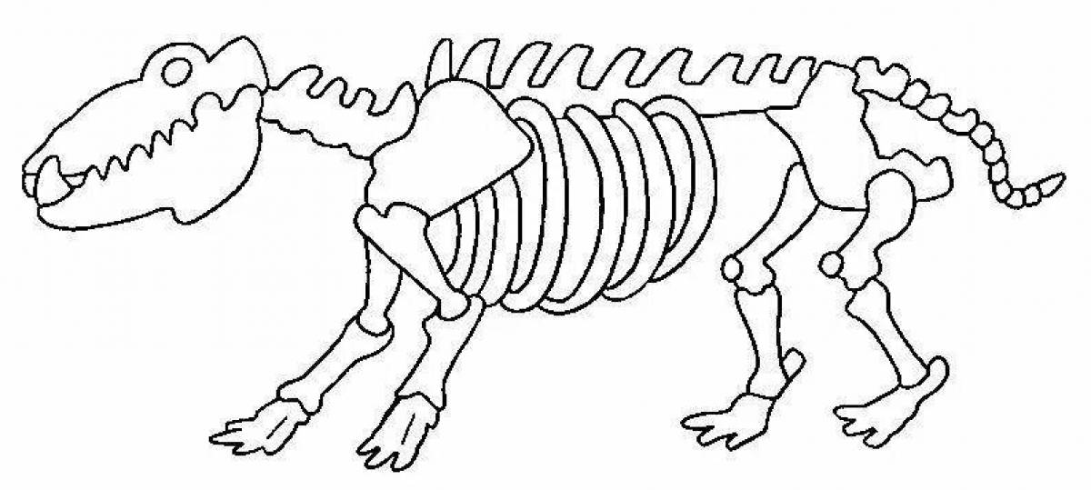 Скелет динозавра раскраска