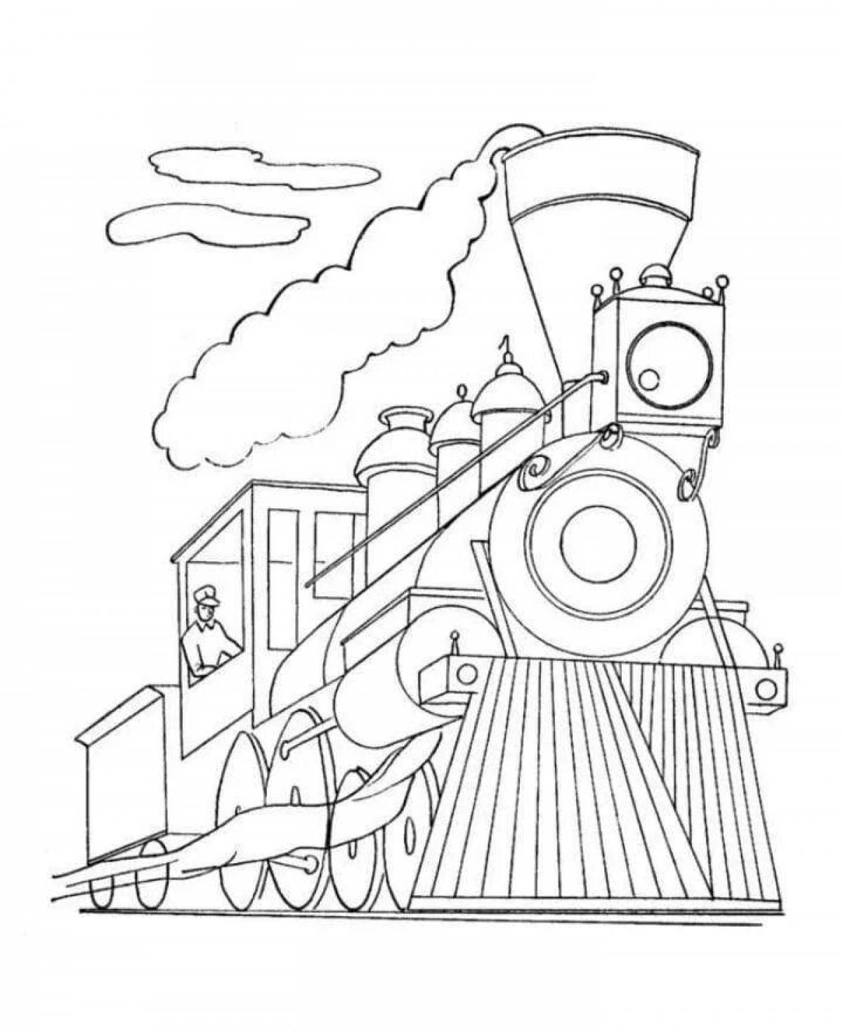 Раскраска машинист поезда для детей