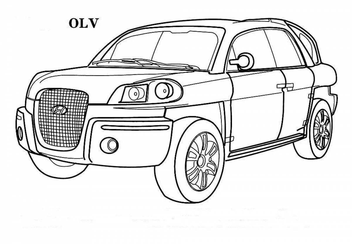 Распечатать авто. Раскраски автомобили Хендай. Раскраска 