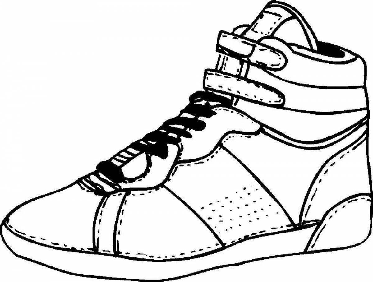 Colorful sneakers coloring book for kids