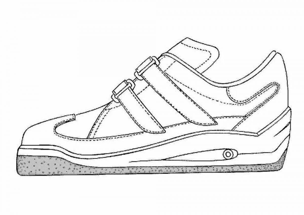 Bright sneakers coloring for kids