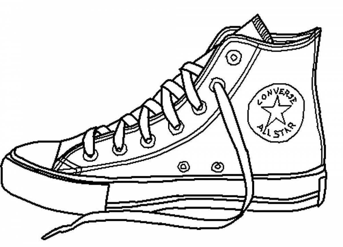 Playful Toddler Sneakers Coloring Page