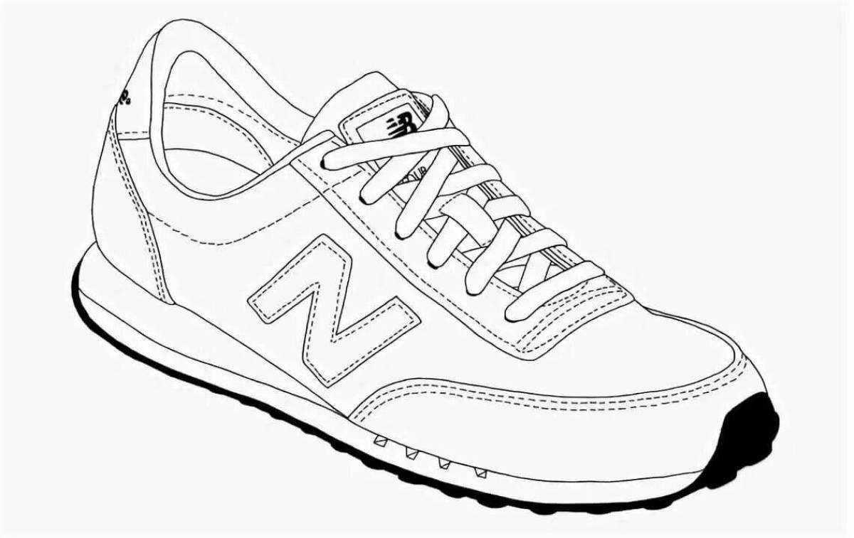 Gorgeous sneakers coloring page for kids
