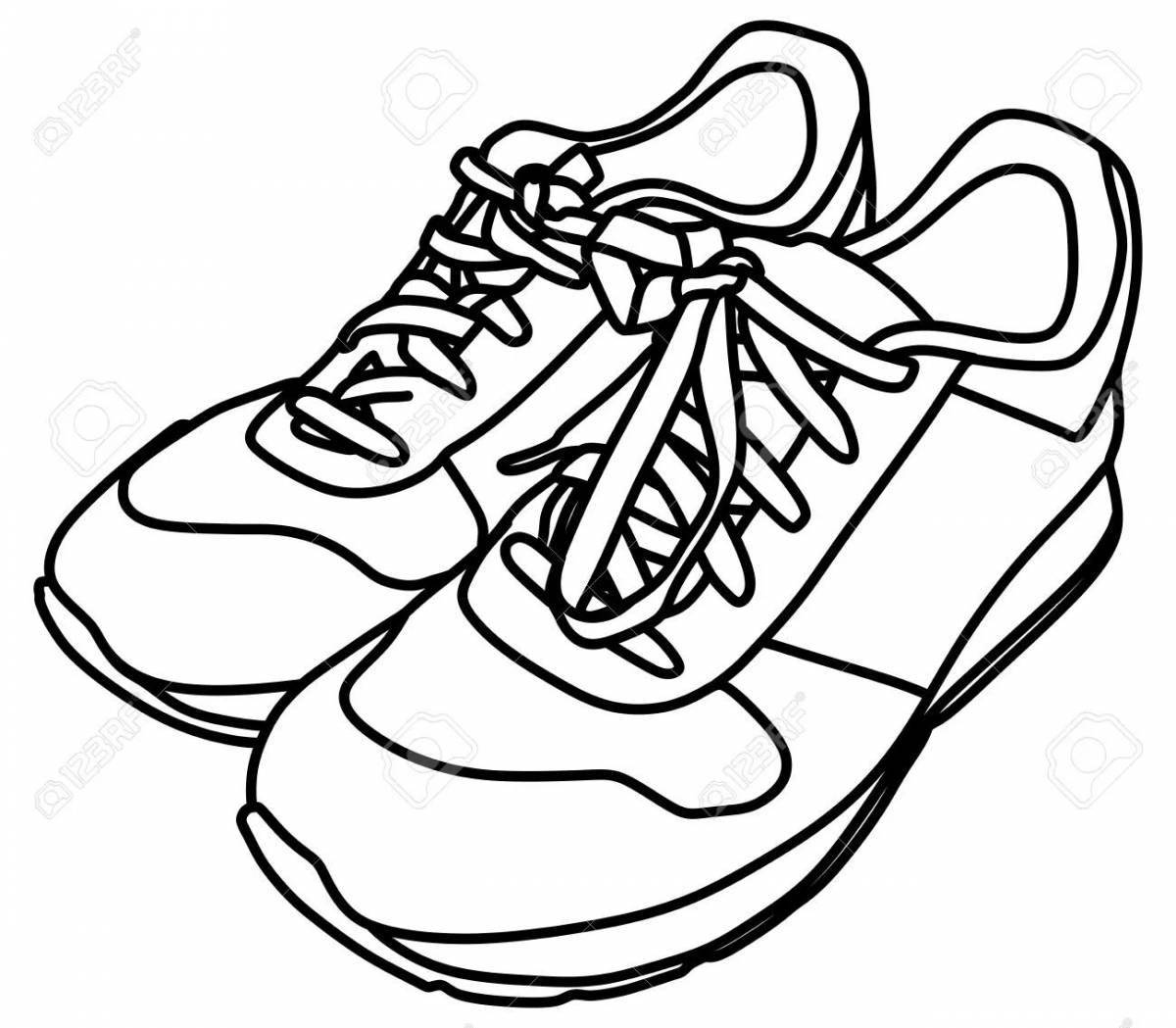 Gorgeous sneakers coloring for kids