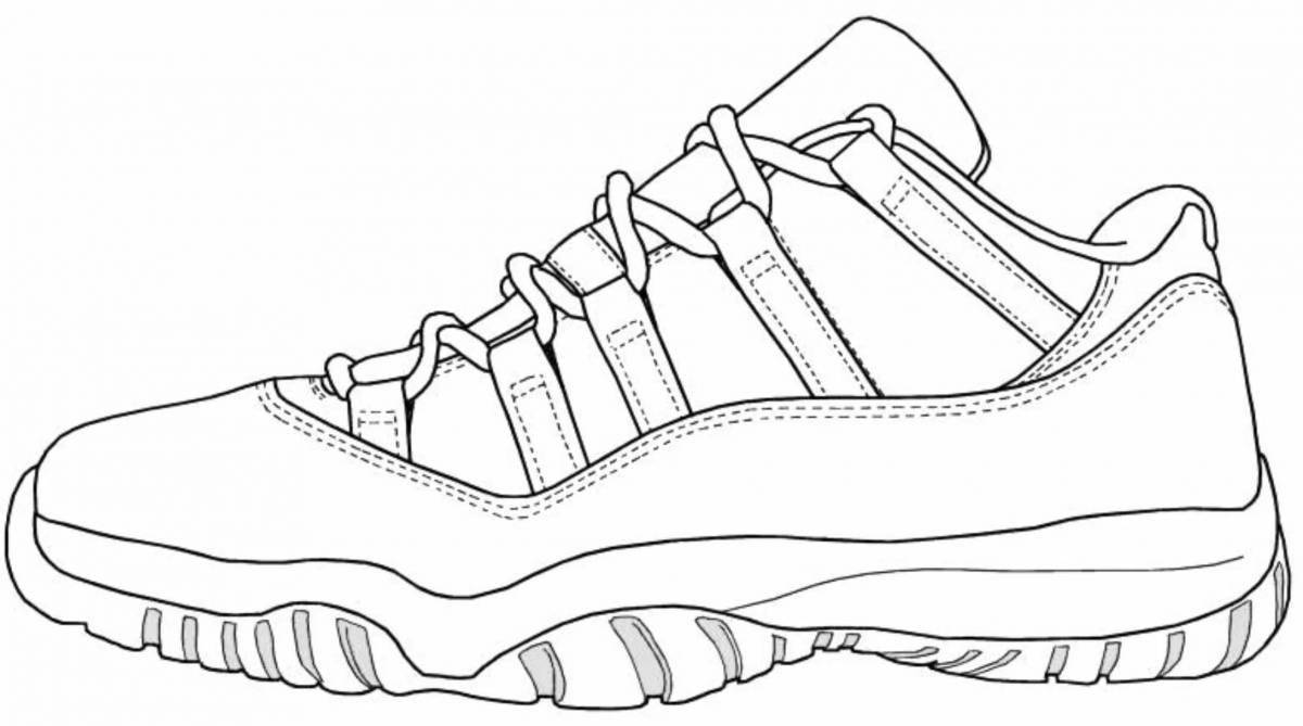 Outstanding sneakers coloring for kids