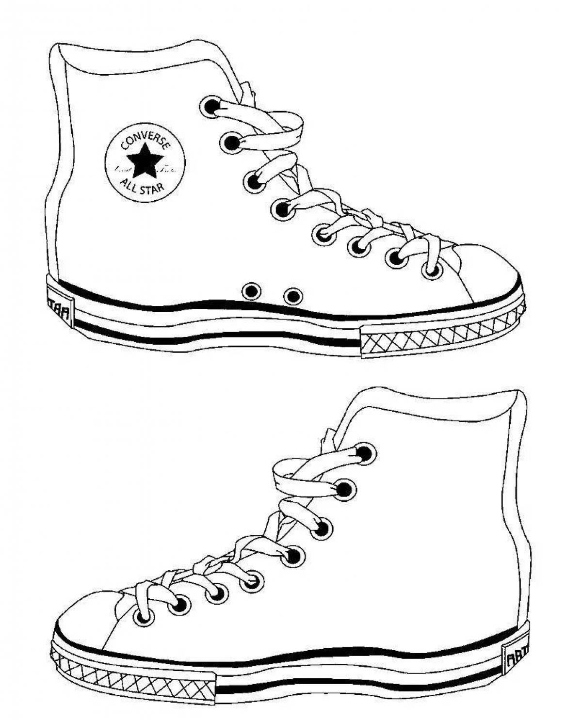 Amazing sneakers coloring pages for toddlers