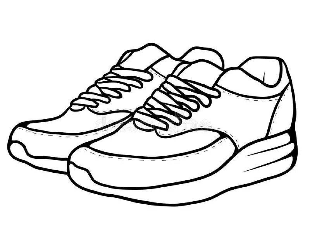 Flawless Sneakers Coloring Page for Toddlers