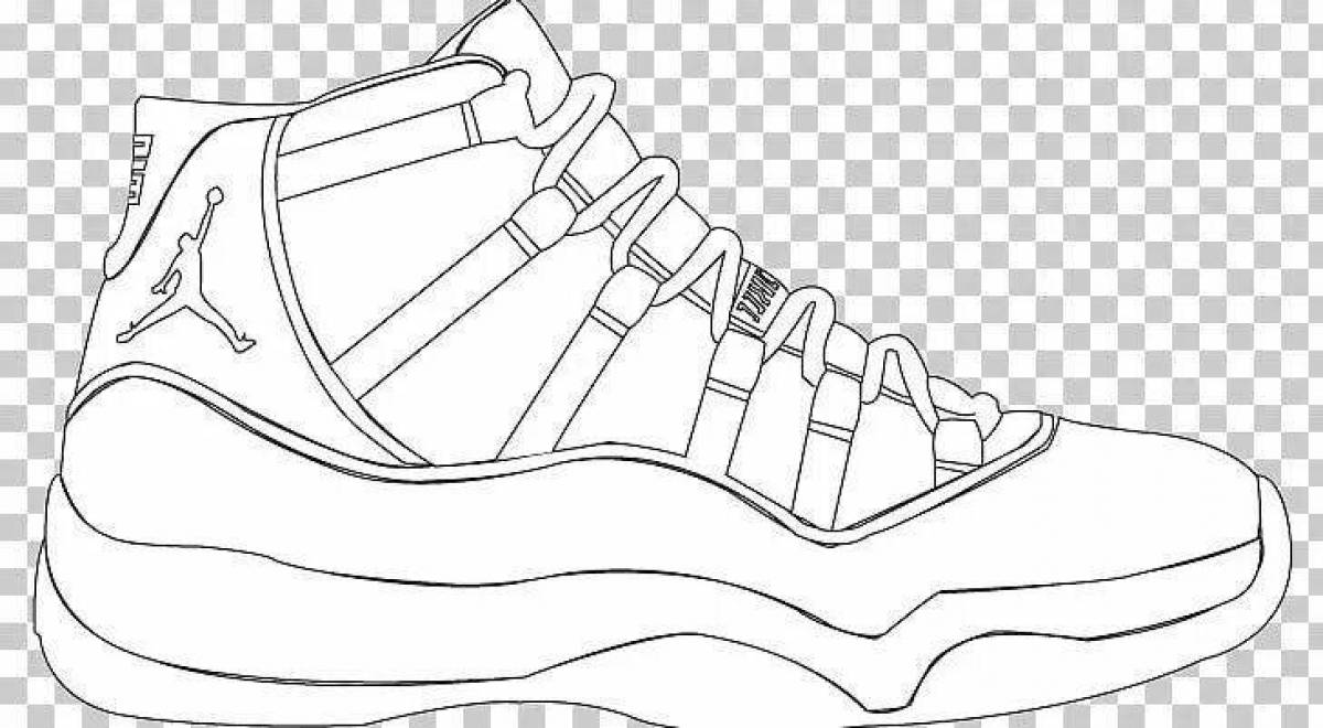 Coloring page exquisite sneakers for children