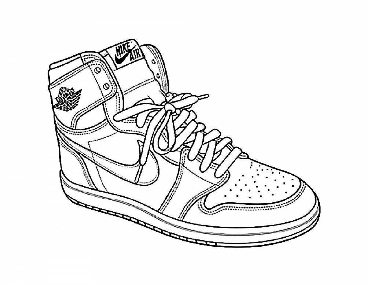Coloring page dazzling sneakers for kids