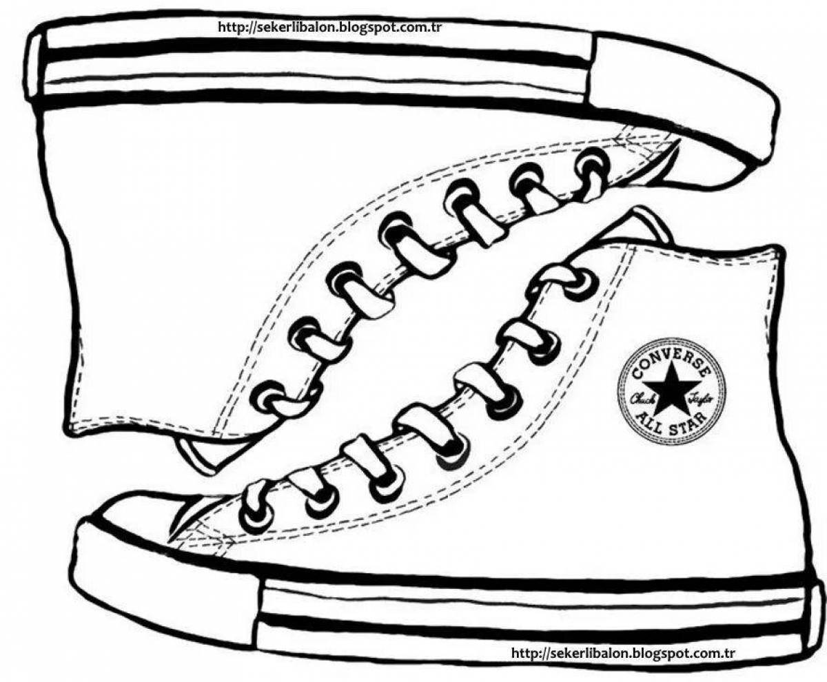 Coloring book shining sneakers for kids