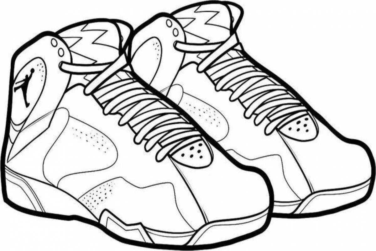 Coloring page adorable sneakers for kids