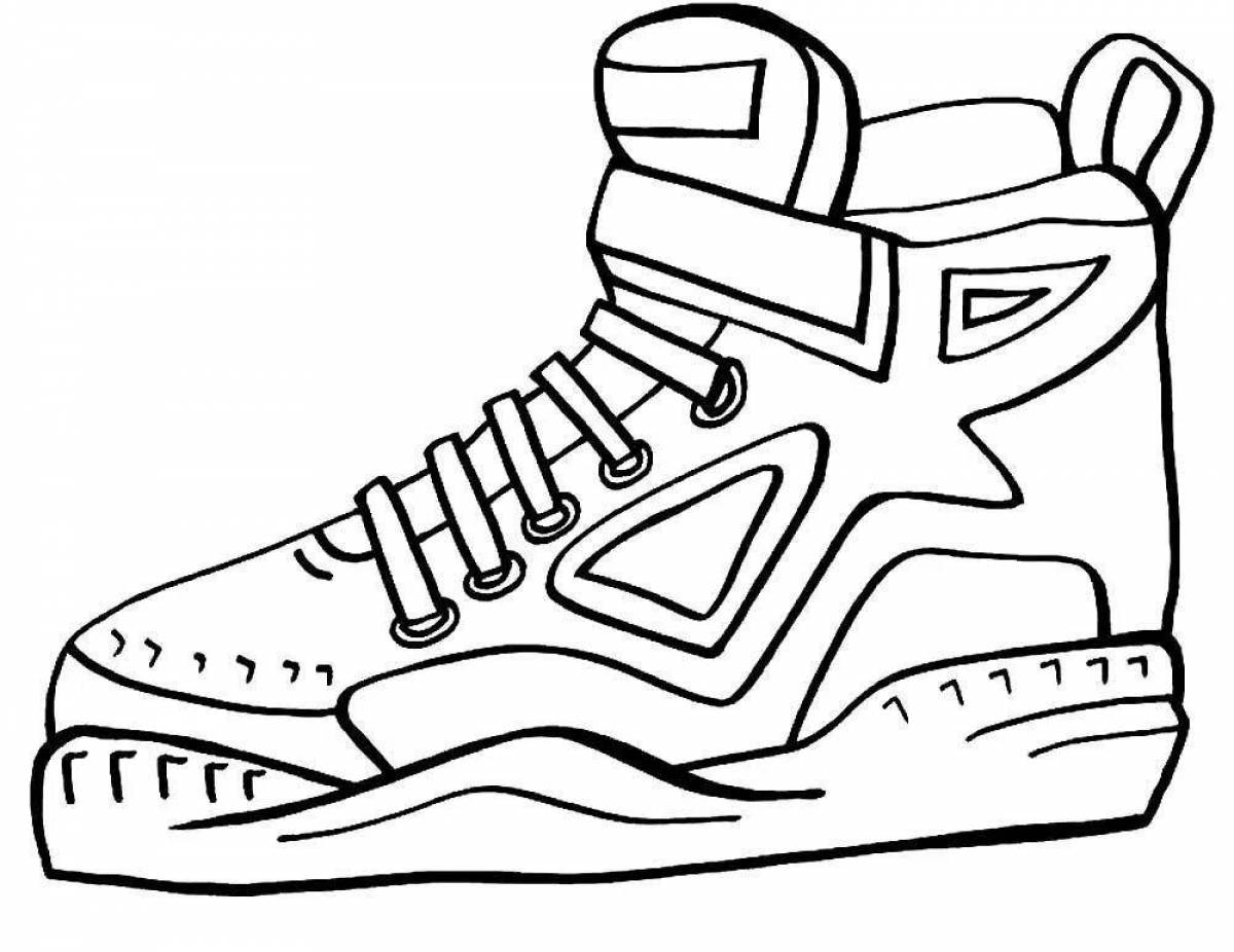 Adorable sneakers coloring page for toddlers
