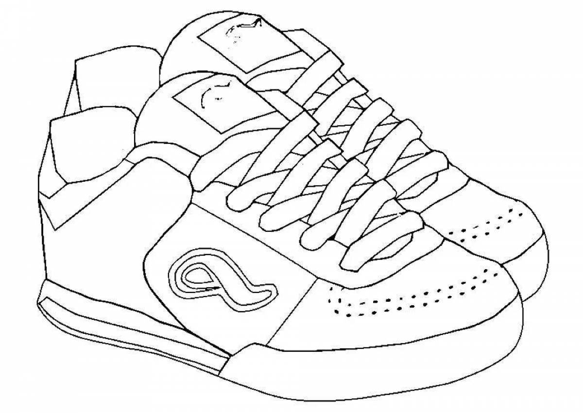 Attractive sneaker coloring for kids