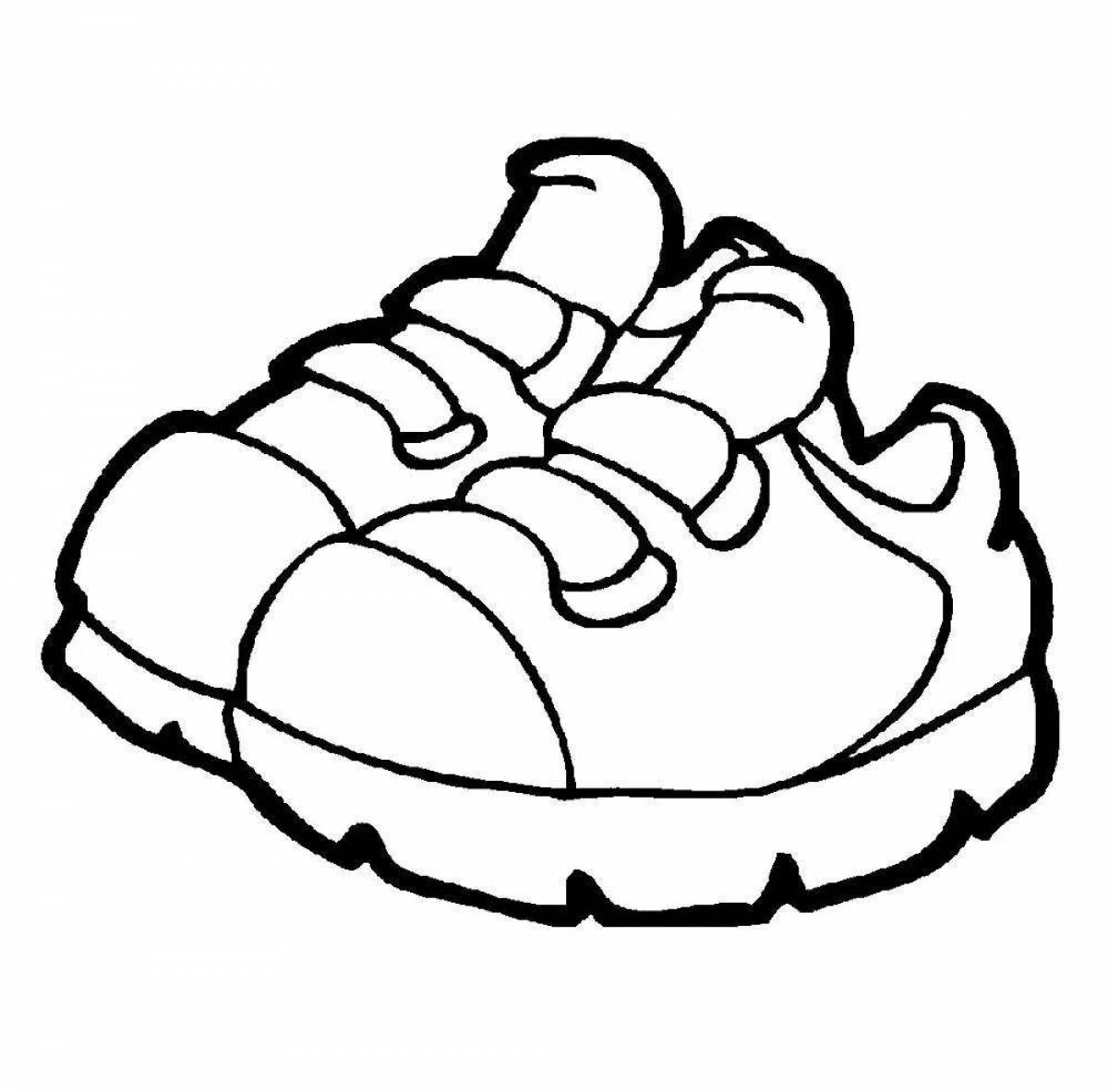 Attractive sneakers coloring book for babies