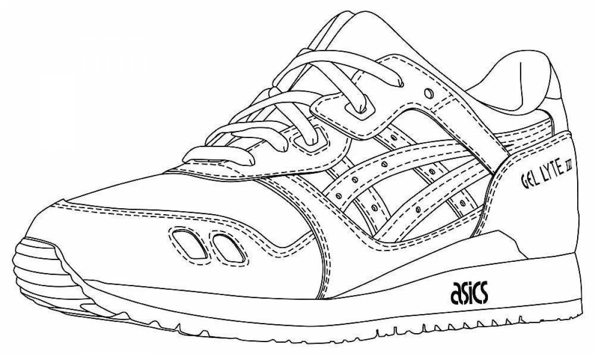 Amazing sneakers coloring for teenagers