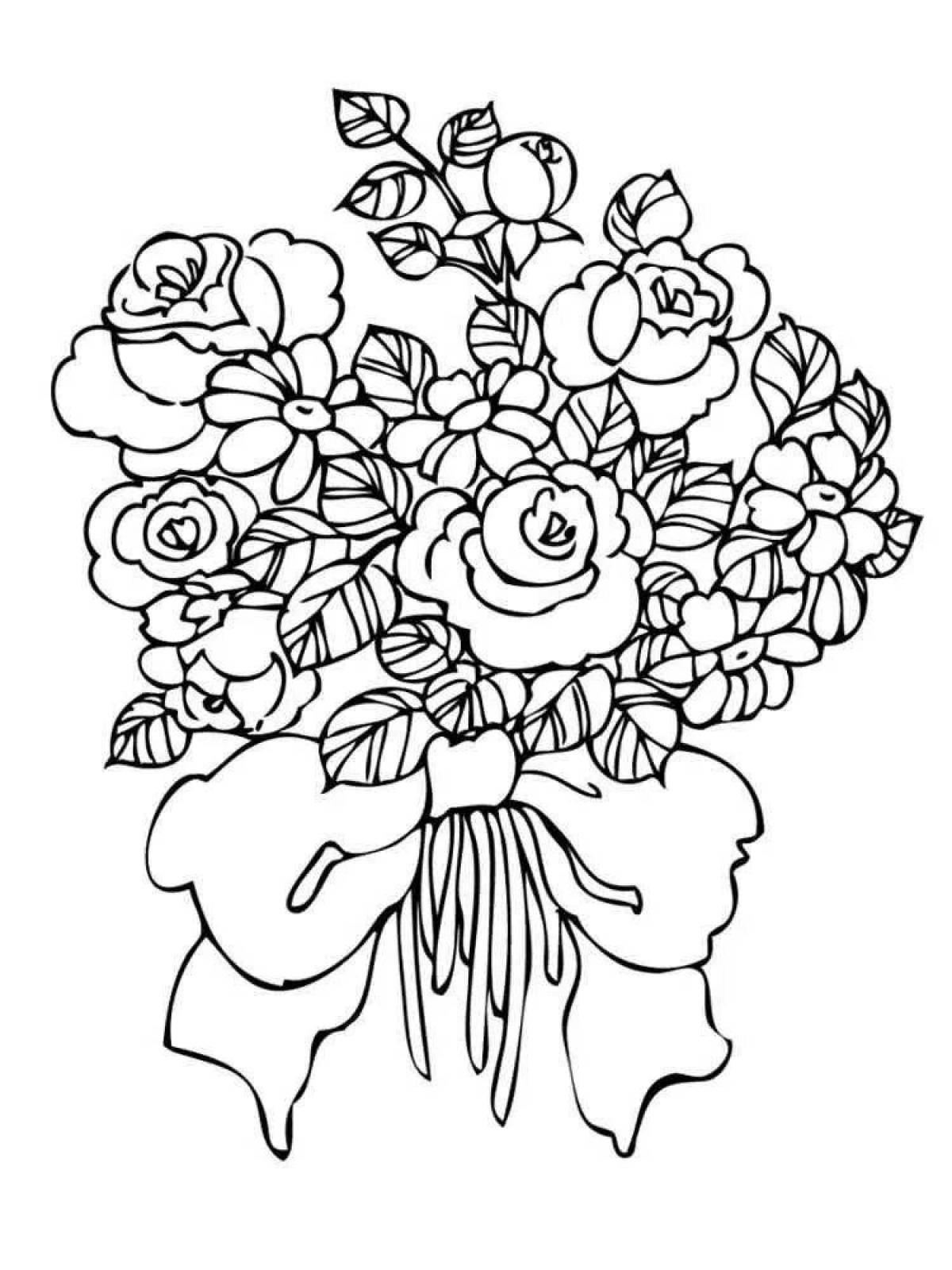 Delightful coloring beautiful large bouquets of flowers