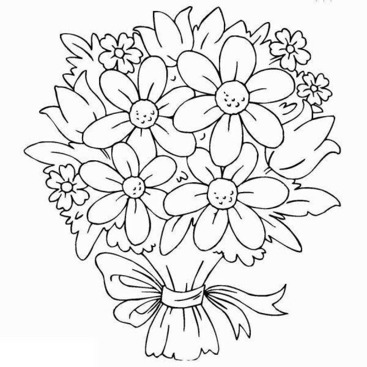 Rampant coloring beautiful large bouquets of flowers